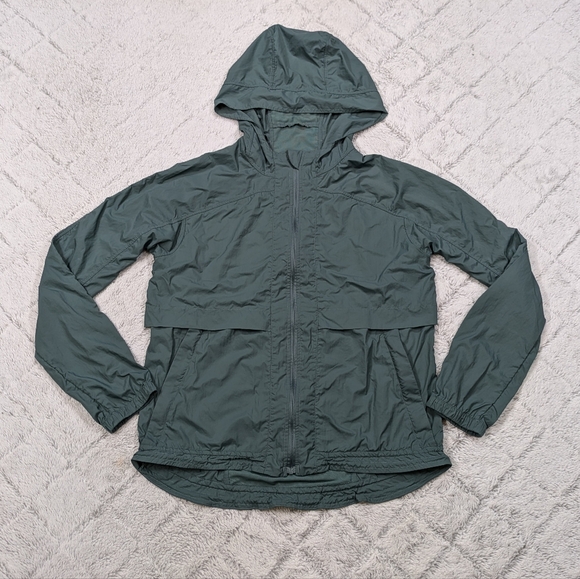 Lululemon Jacket Women's 8 Green Juniper Hood Lite Full Zip Glyde Weather - Picture 1 of 10